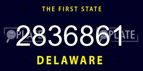 2836861 Delaware License Plate