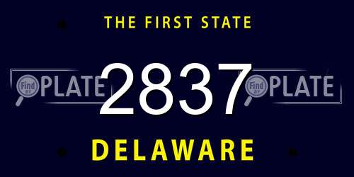 2837 Delaware License Plate