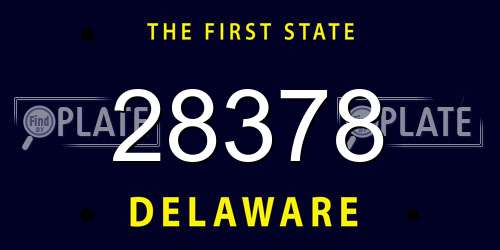 28378 Delaware License Plate