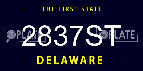 2837ST Delaware License Plate