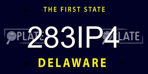 283IP4 Delaware License Plate