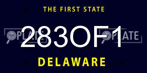 283OF1 Delaware License Plate