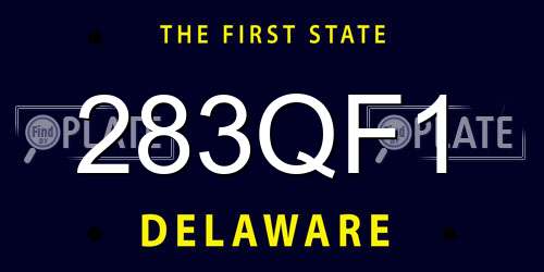 283QF1 Delaware License Plate