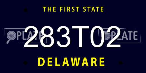 283T02 Delaware License Plate