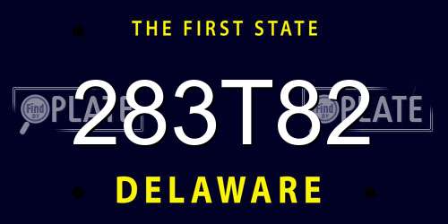 283T82 Delaware License Plate
