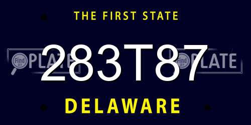 283T87 Delaware License Plate