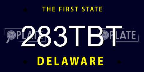283TBT Delaware License Plate