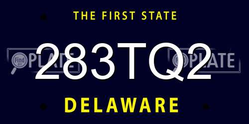283TQ2 Delaware License Plate