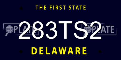 283TS2 Delaware License Plate