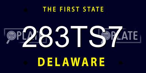 283TS7 Delaware License Plate