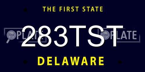 283TST Delaware License Plate