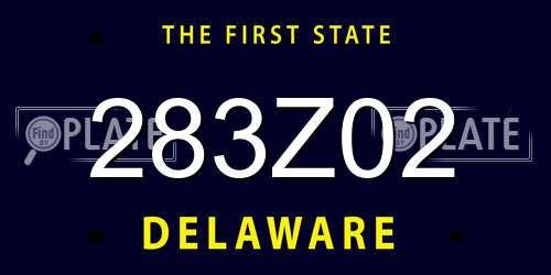 283Z02 Delaware License Plate