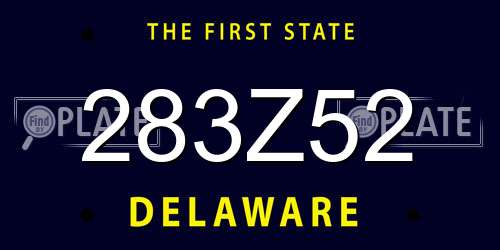 283Z52 Delaware License Plate