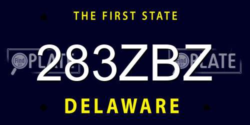 283ZBZ Delaware License Plate