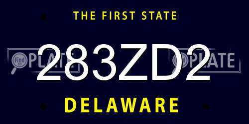 283ZD2 Delaware License Plate