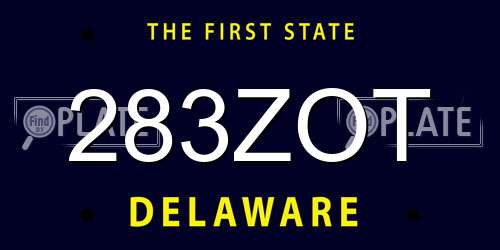 283ZOT Delaware License Plate