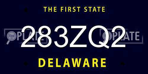 283ZQ2 Delaware License Plate