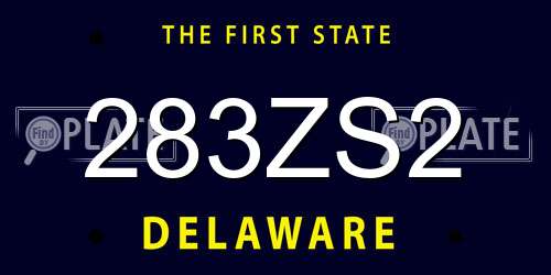 283ZS2 Delaware License Plate