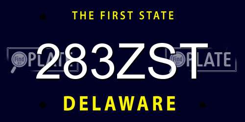 283ZST Delaware License Plate