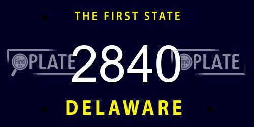 2840 Delaware License Plate