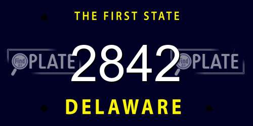 2842 Delaware License Plate