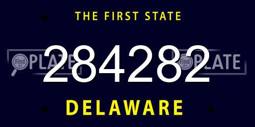 284282 Delaware License Plate
