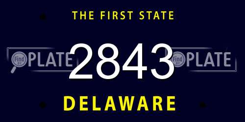 2843 Delaware License Plate