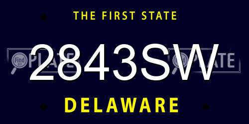 2843SW Delaware License Plate