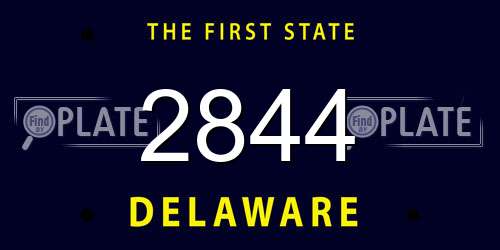 2844 Delaware License Plate
