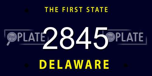 2845 Delaware License Plate
