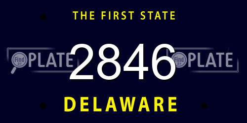 2846 Delaware License Plate