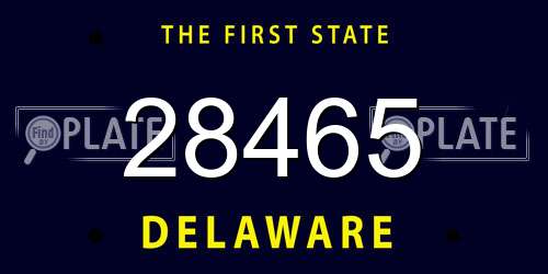 28465 Delaware License Plate