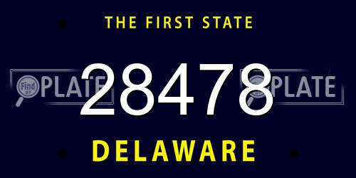 28478 Delaware License Plate