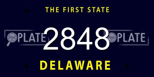 2848 Delaware License Plate