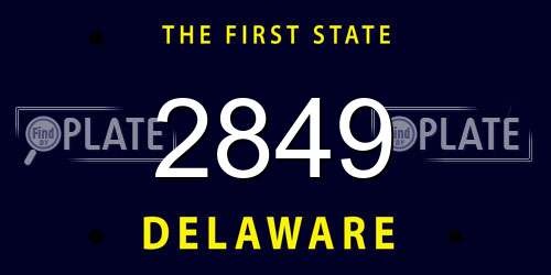 2849 Delaware License Plate
