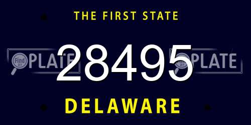 28495 Delaware License Plate