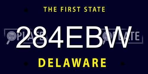 284EBW Delaware License Plate