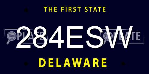 284ESW Delaware License Plate