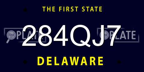 284QJ7 Delaware License Plate