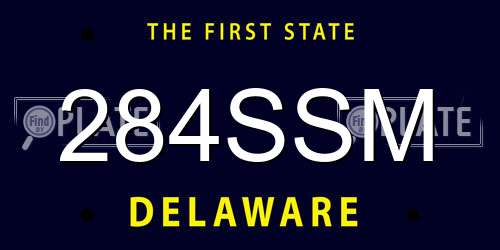 284SSM Delaware License Plate
