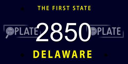 2850 Delaware License Plate
