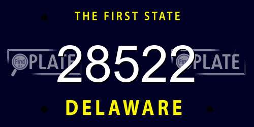28522 Delaware License Plate