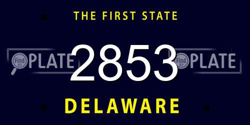2853 Delaware License Plate