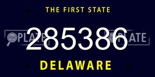 285386 Delaware License Plate