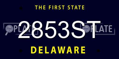 2853ST Delaware License Plate