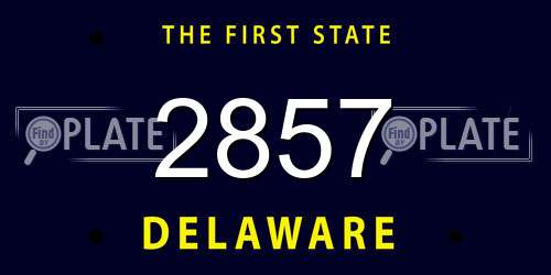 2857 Delaware License Plate