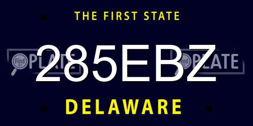 285EBZ Delaware License Plate