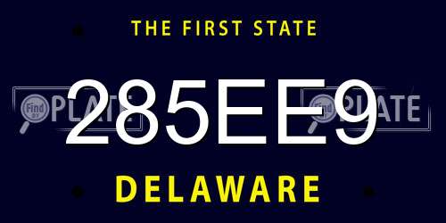 285EE9 Delaware License Plate