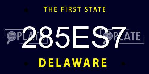 285ES7 Delaware License Plate