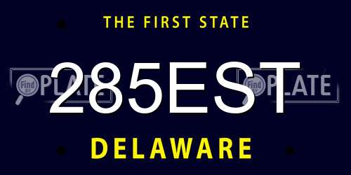 285EST Delaware License Plate